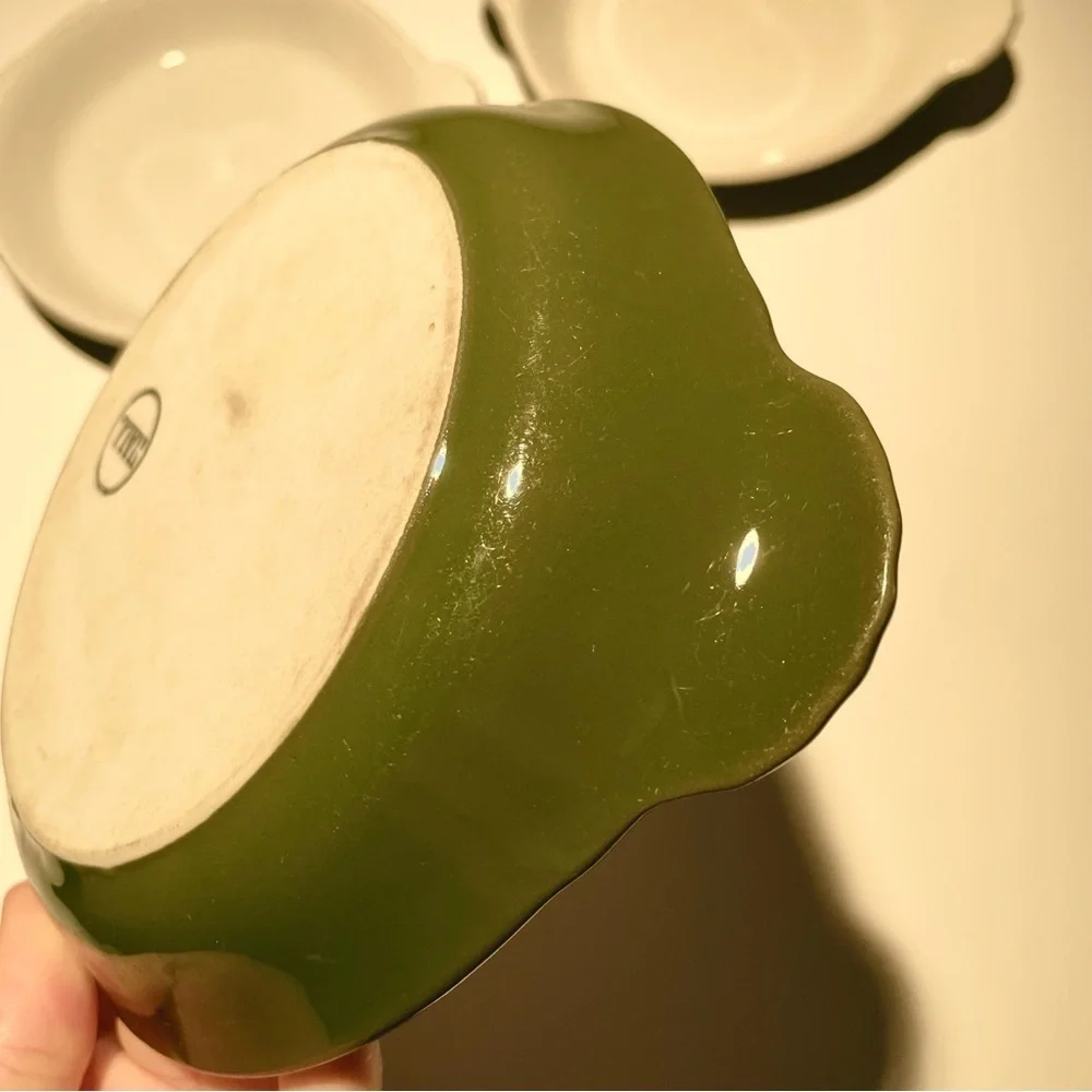 Vtg Hall Green White 6